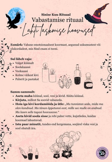 Sinise Kuu Vabastamise Rituaal Soul Sisters Tarot