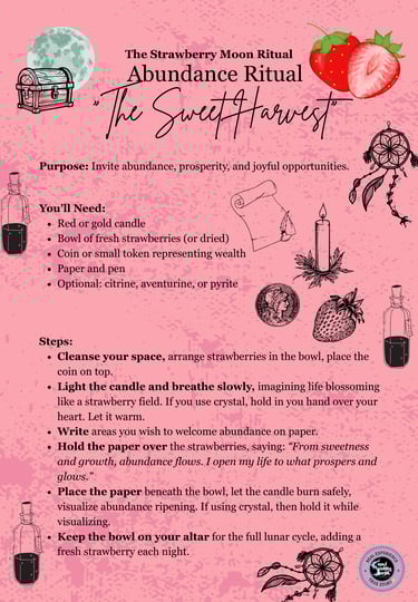 Strawberry Moon Abundance Ritual Soul Sisters Tarot