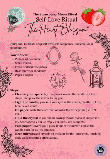 Strawberry Moon Self-Love Ritual Soul Sisters Tarot