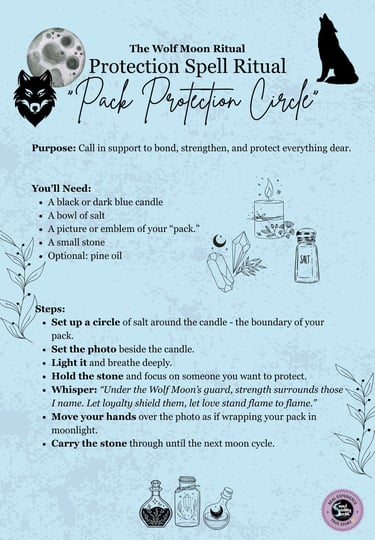 Wolf Moon Ritual Protection Ritual Soul Sisters Tarot