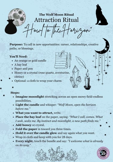 Wolf Moon Ritual Attraction Ritual Soul Sisters Tarot