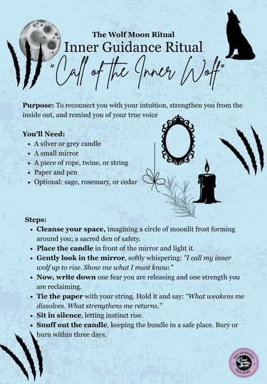 Wolf Moon Ritual Inner Guidance Ritual Soul Sisters Tarot