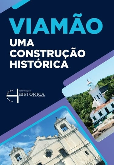 Poster for Viamão featuring a historic white church and a coastal lighthouse in Rio Grande do Sul.