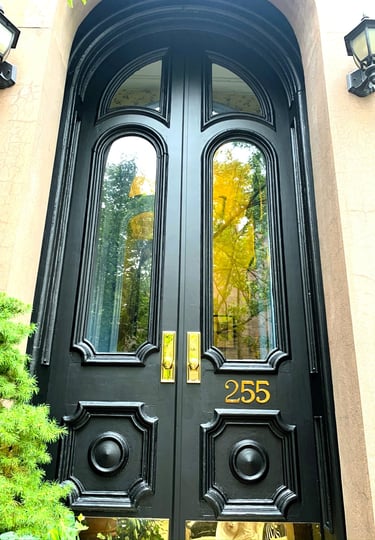 Carpentry and painting entrance doorway
