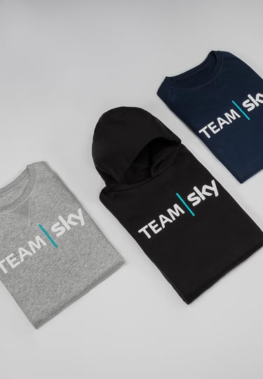 Team Sky T shirts and Hoody Flatlay
