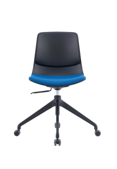 SenSit-Otto swivel chair with black base and blue cushion