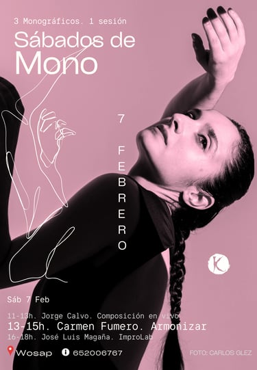 a woman in a black and white dress with a pink background