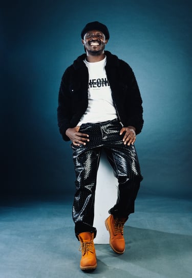 Chiluba, Kenyan dancer and founder of TheOne Studios in Nairobi, posing