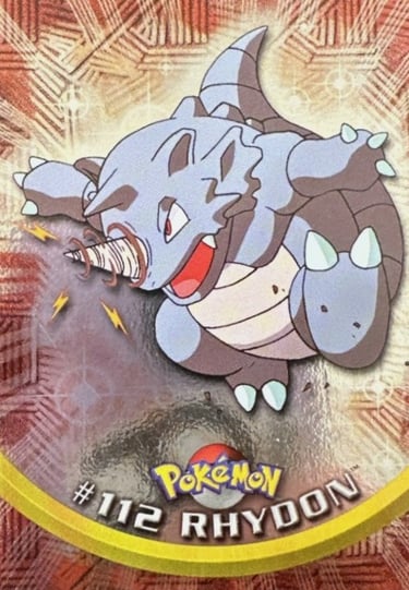 112 Rhydon Topps Pokémon series 2 US silver foil