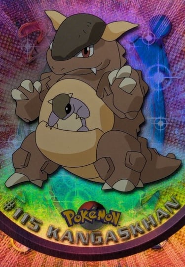 115 Kangaskhan Topps Pokémon series 2 US raibow foil