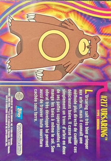Ursaring topps série 3 Johto