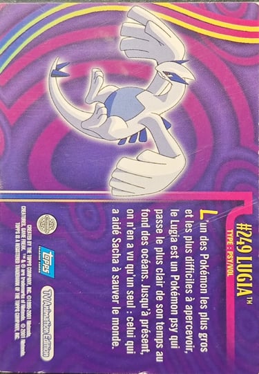 Lugia topps série 3 Jotho