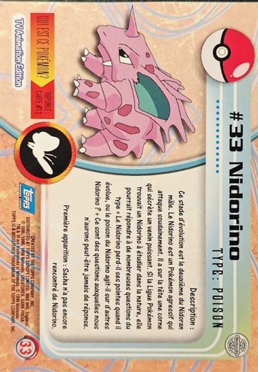 Nidorino topps serie 1