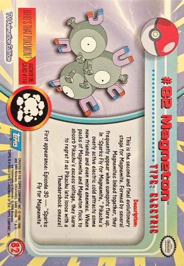 82 Magneton Topps Pokémon series 2 US back