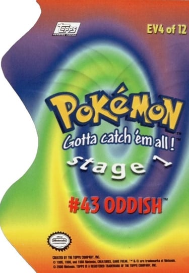 Die Cut EV4 of 12 Oddish Topps Pokémon series 2 US back