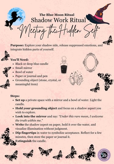 Blue Moon Shadow Work Ritual Soul Sisters Tarot