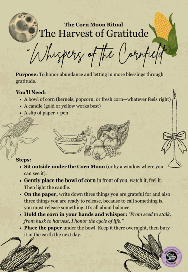 Corn Moon Ritual Soul Sisters Tarot