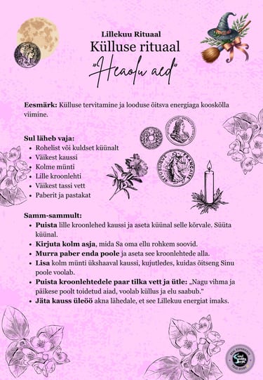 Lillekuu Külluse Rituaal Soul Sisters Tarot