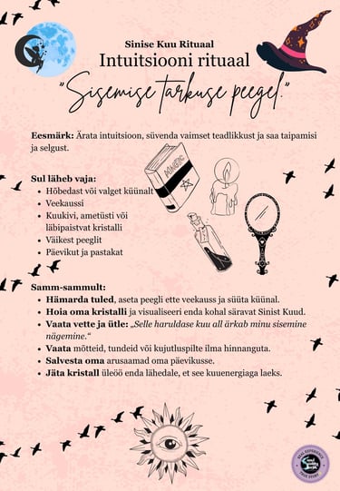 Sinise Kuu Intuitsiooni Rituaal Soul Sisters Tarot