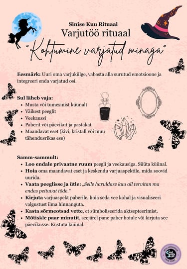 Sinise Kuu Varjutöö Rituaal Soul Sisters Tarot