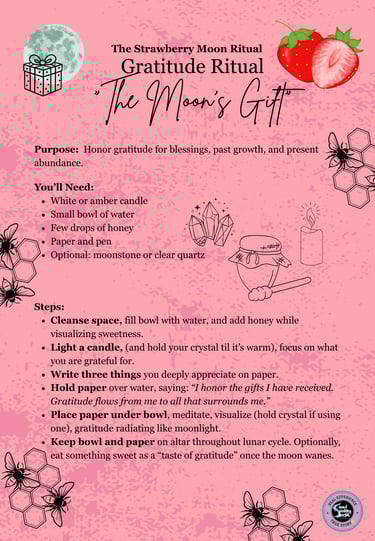 Strawberry Moon Gratitude Ritual Soul Sisters Tarot
