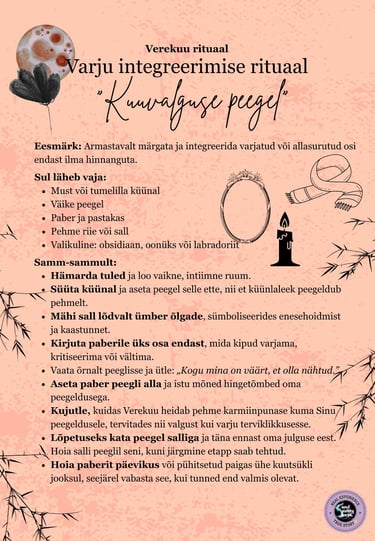 Verekuu rituaal Varju integreerimise rituaal Soul Sisters Tarot