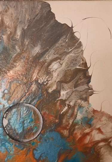 a painting of a large abstract painting of a ring