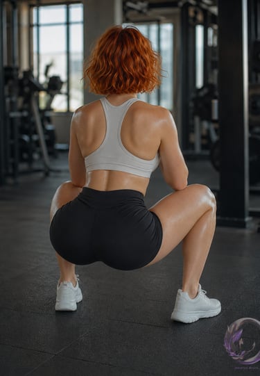Claudie squats hard, by Ophelio