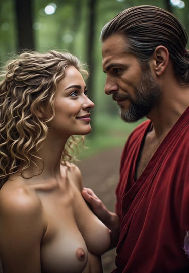 Sadie topless col maestro di yoga, di Ophelio