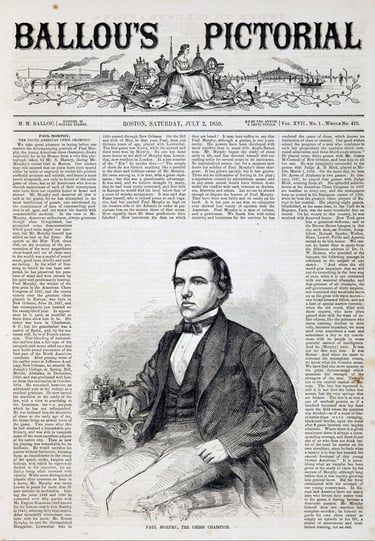 Paul Morphy em manchete de jornal