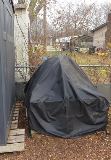Our leaf mold container.