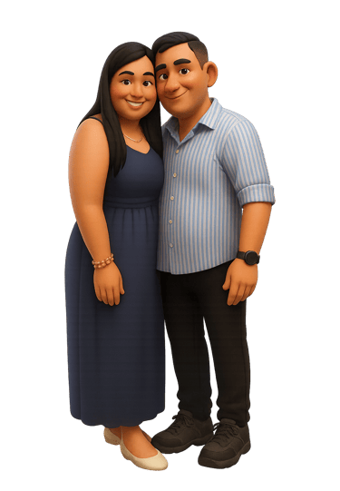 a man and woman standing next to each other owner of Sparkle Space Cleaning Solutions LLC