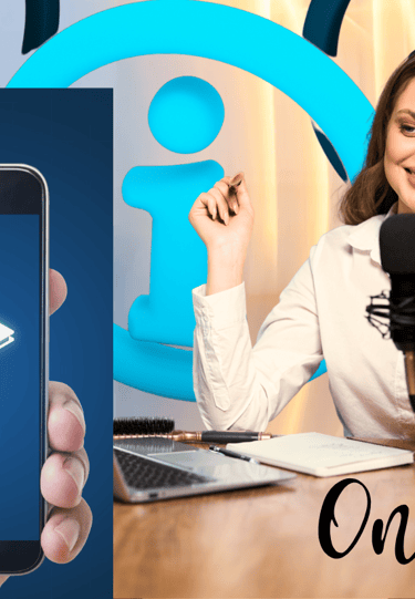 Mulher dirige webinar representando infoprodutos 