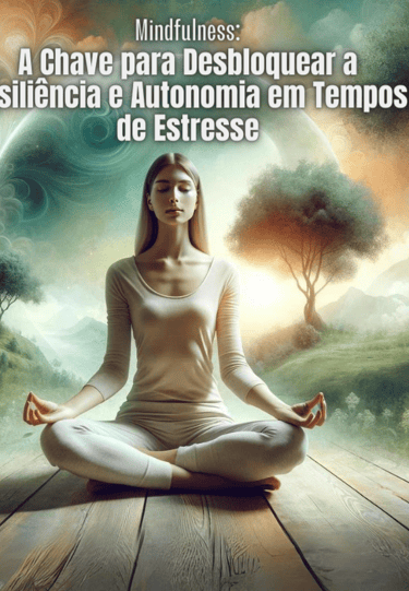 jovem em meditação mindfullness em ambiente paradisíaco