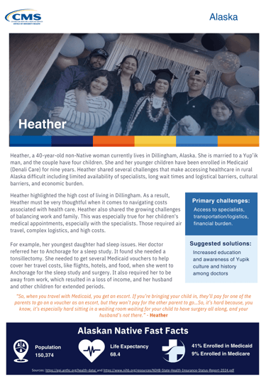 a flyer about an Alaskan Native named Heather