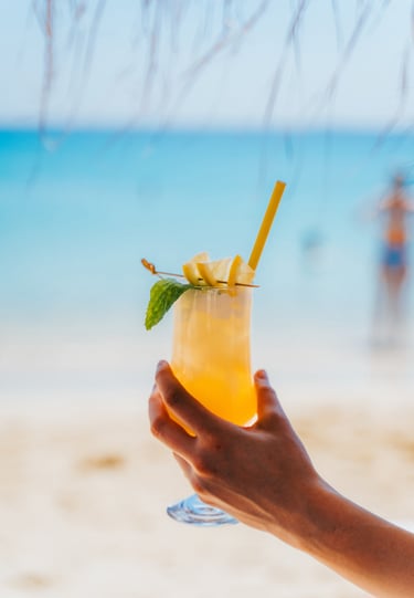 refreshing cocktail by the beach
