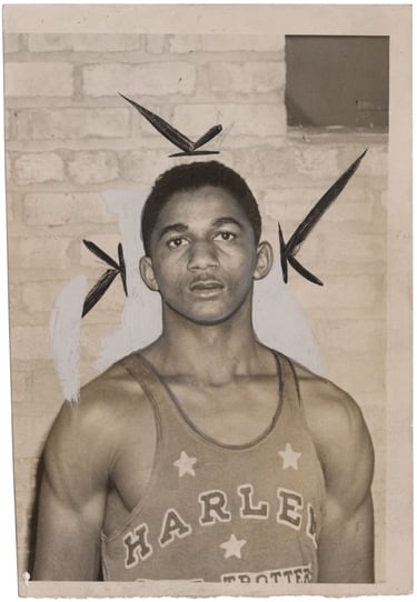 1950 Press Photo Chicago Times Edited Marques Haynes Harlem Globetrotters Basketball
