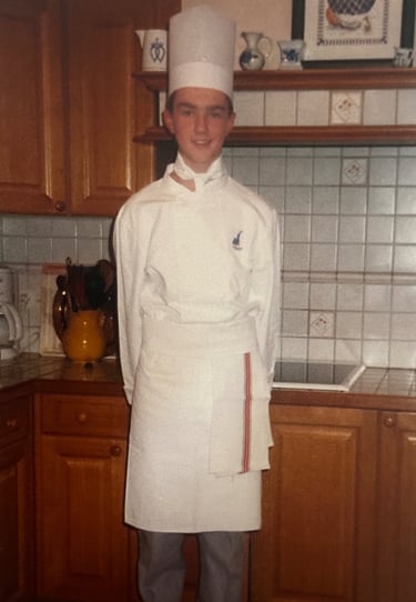 Alexis Vergnory adolescent tenue de cuisinier