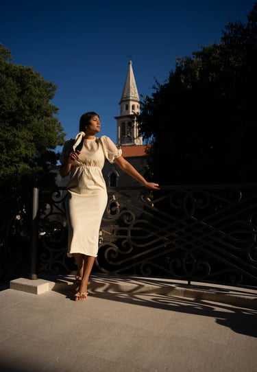 Women on the stairs in old town photographer budva