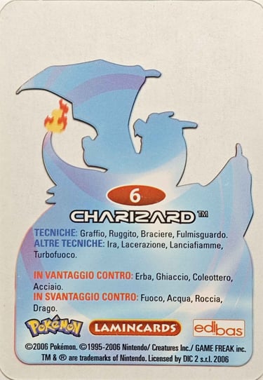 6 Charizard back lamincards spécial édition