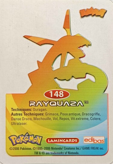 148 Rayquaza Lamincards génération 3 back