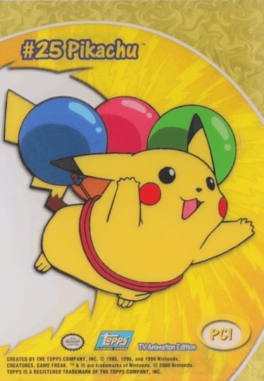 PC1 Clear Cards PC1 Pikachu Topps Pokémon series 2 US back