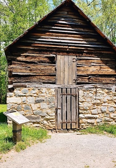 Smoky Mountains, N. Carolina - log apple house at Mountain Farm Museum