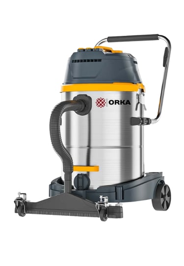 Orka endüstriyel ıslak ve kuru elektrikli süpürge, paslanmaz çelik tank ve tekerlekli zemin aparatı