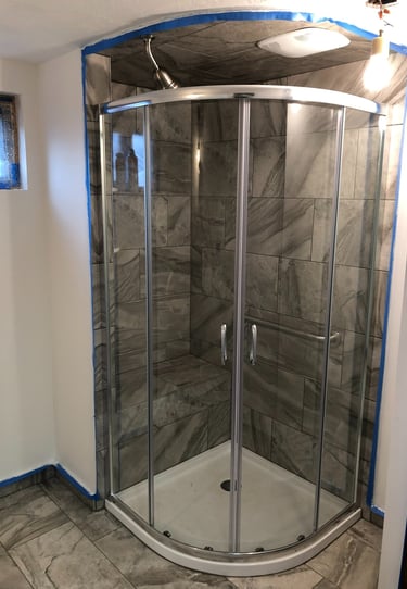 Stand up tile shower remodel