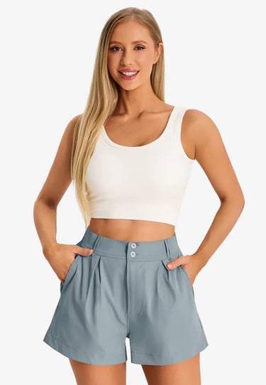 grey high waist shorts
