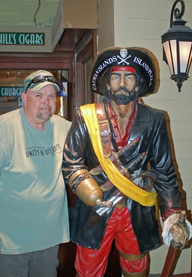 The Pirate with a pirate friend in Grand Cayman