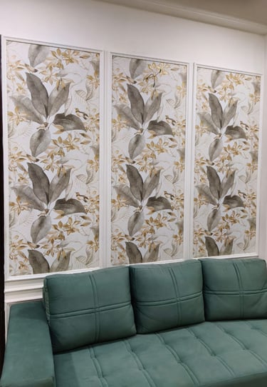 Charcoal Moulding Wallpaper Design