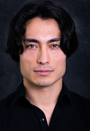 a man with a black shirt and a black shirt
