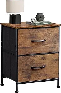 Rustic nightstand with storage drawers, small bedroom furniture for rustic bedrooms,